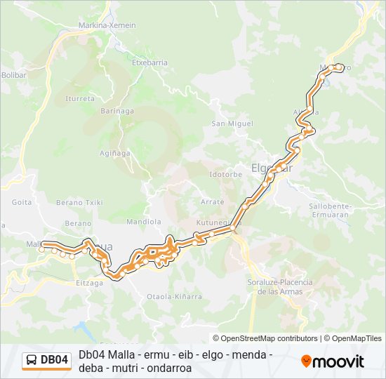 Mapa de DB04 de autobús