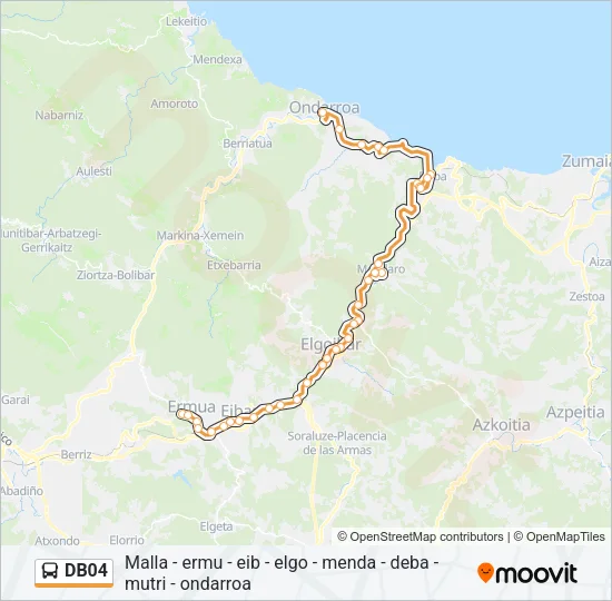 DB04 bus Mapa de línia