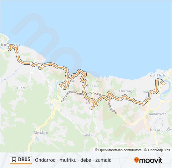 Mapa de DB05 de autobús