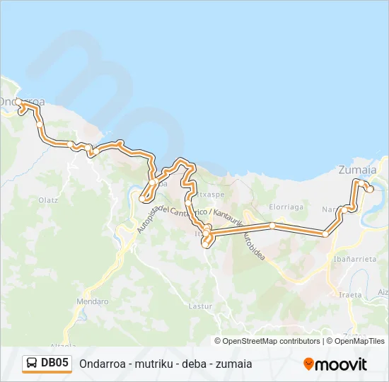 DB05 bus Mapa de línia