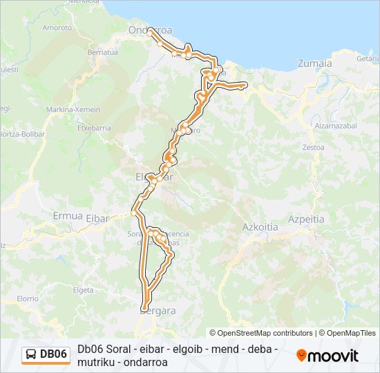 Mapa de DB06 de autobús