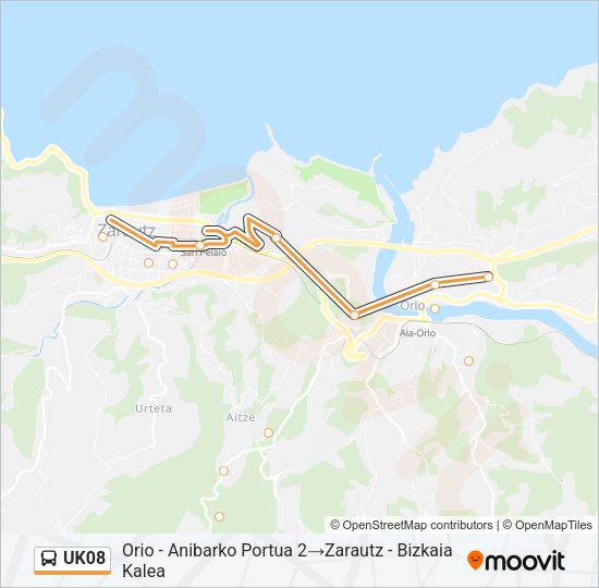 Mapa de UK08 de autobús