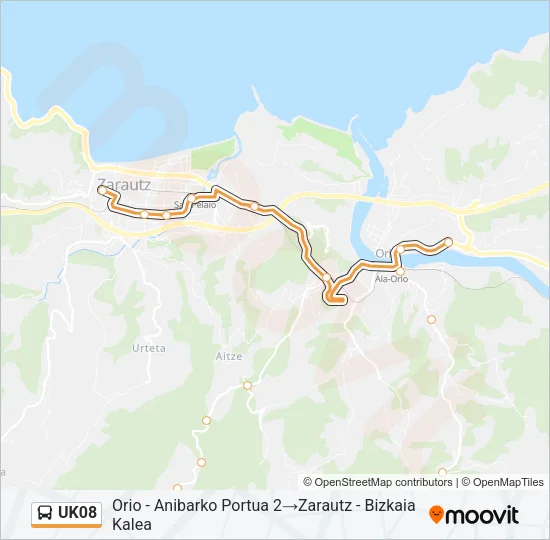 UK08 Bus Line Map