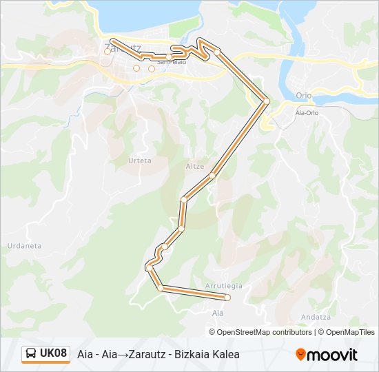 Mapa de UK08 de autobús