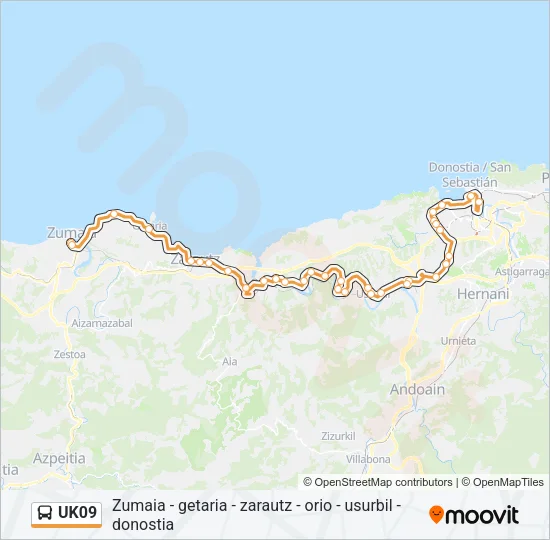 UK09 Bus Line Map