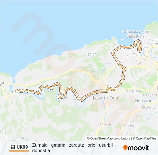 UK09 Bus Line Map
