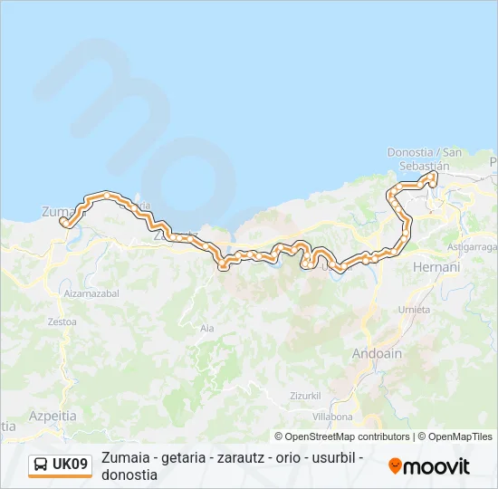 UK09 Bus Line Map