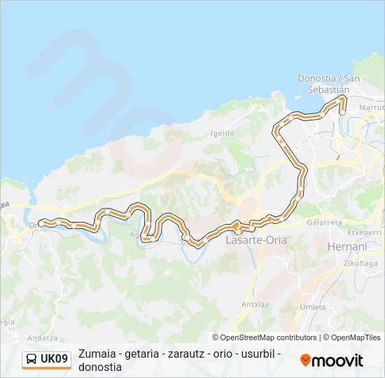 UK09 Bus Line Map