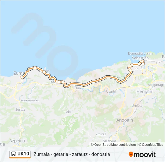 UK10 Bus Line Map
