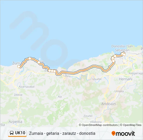 UK10 Bus Line Map