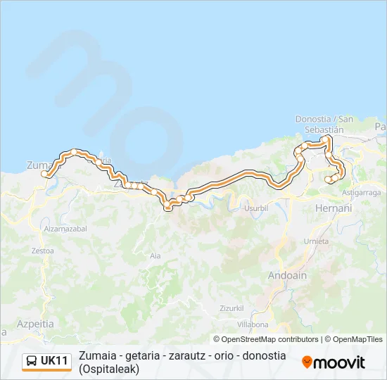 UK11 Bus Line Map