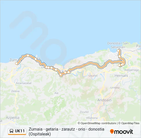 UK11 Bus Line Map