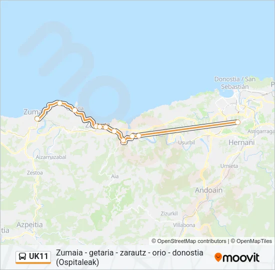 UK11 Bus Line Map