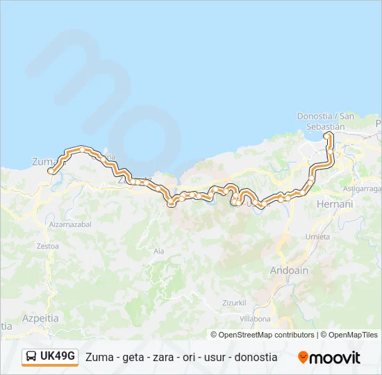 UK49G Bus Line Map