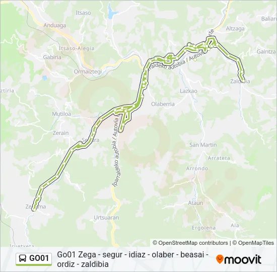 GO01 Bus Line Map