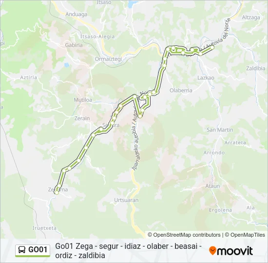 GO01 Bus Line Map