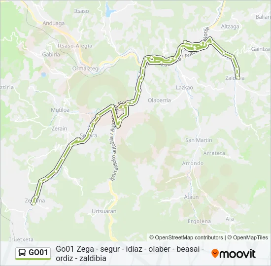 GO01 Bus Line Map