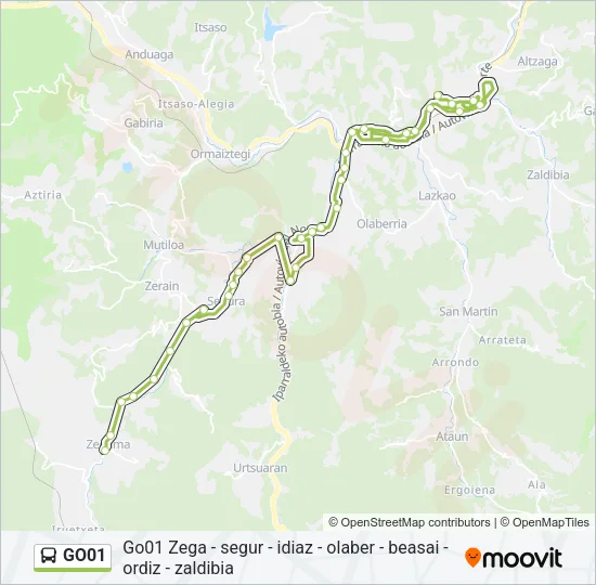 GO01 Bus Line Map
