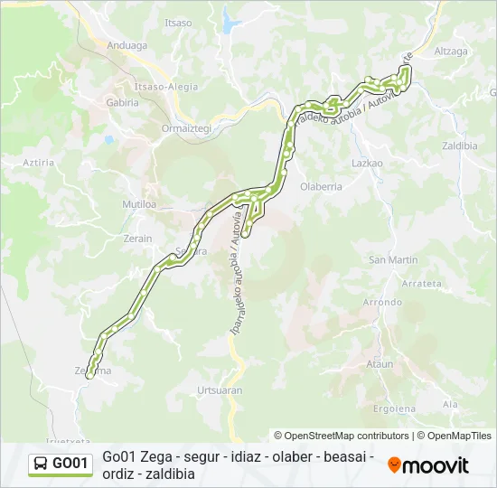GO01 Bus Line Map