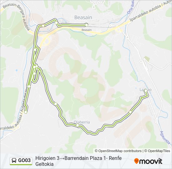 Mapa de GO03 de autobús