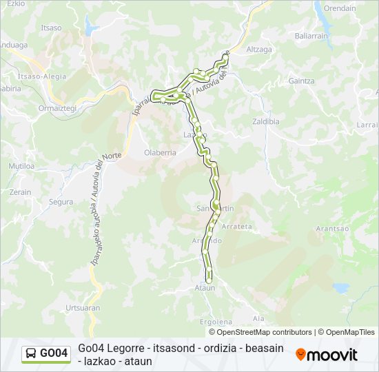 Mapa de GO04 de autobús