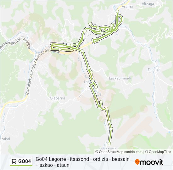 Mapa de GO04 de autobús