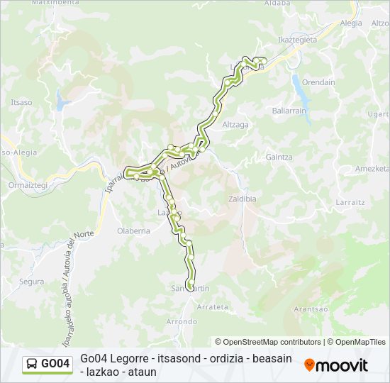 Mapa de GO04 de autobús
