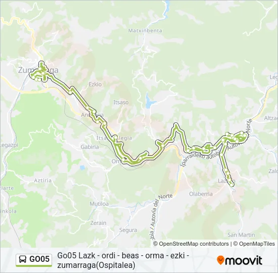 GO05 Bus Line Map