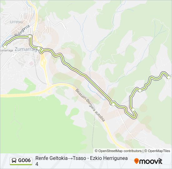 Mapa de GO06 de autobús