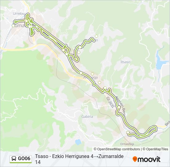 Mapa de GO06 de autobús
