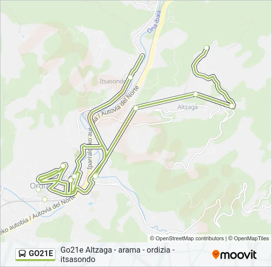 GO21E Bus Line Map