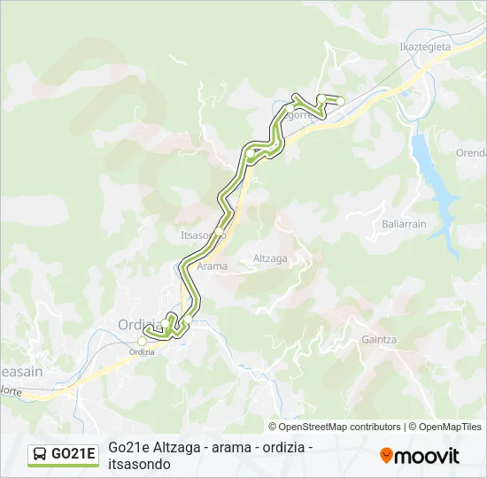 GO21E Bus Line Map