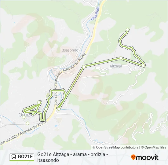 GO21E Bus Line Map