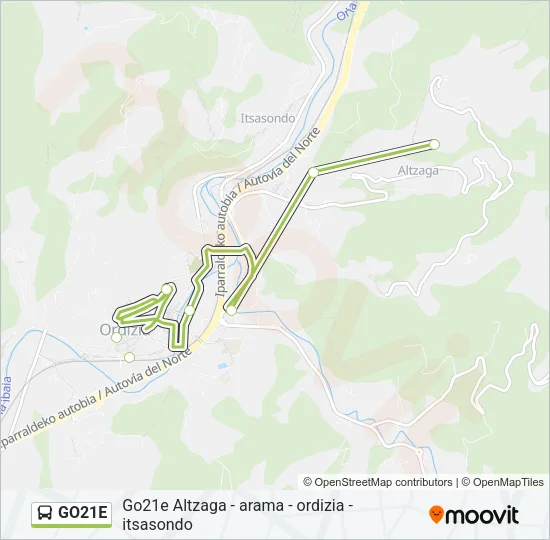 GO21E Bus Line Map