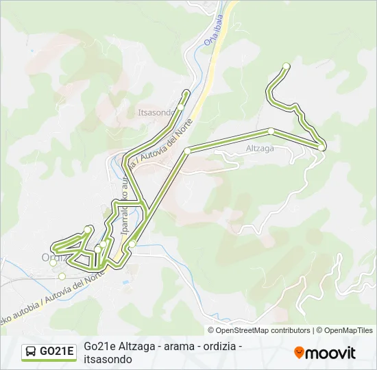 GO21E Bus Line Map