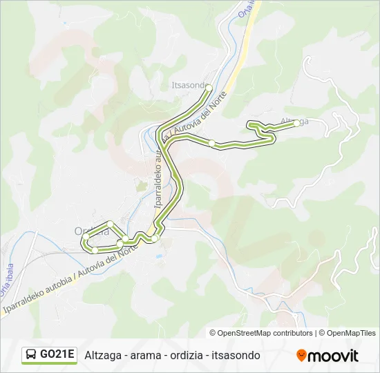 GO21E Bus Line Map
