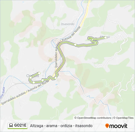 GO21E Bus Line Map
