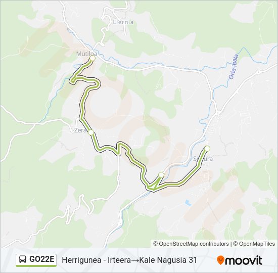 Mapa de GO22E de autobús