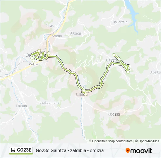 GO23E Bus Line Map