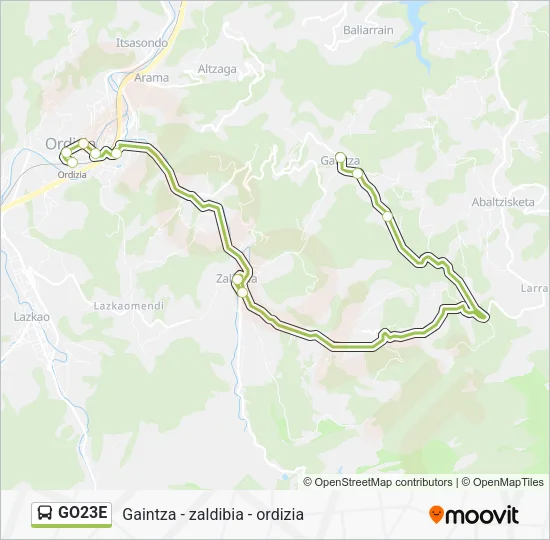 GO23E Bus Line Map
