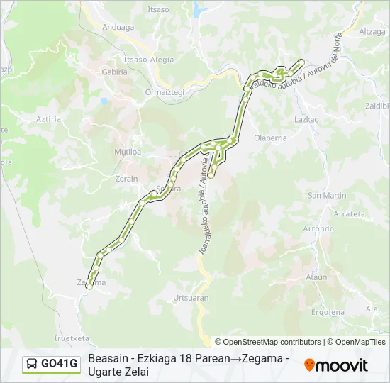 GO41G Bus Line Map