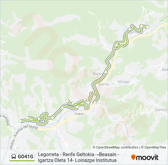 GO41G bus Mapa de línia