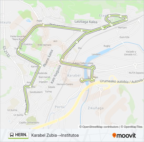 Mapa de HERN. de autobús