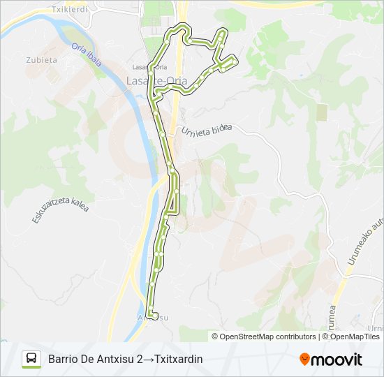 Mapa de HIRIBUSA de autobús