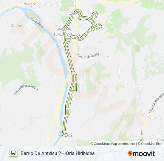 Mapa de HIRIBUSA de autobús