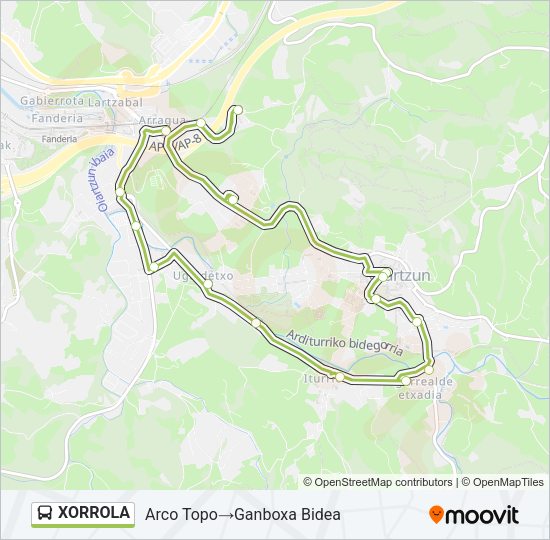 Mapa de XORROLA de autobús