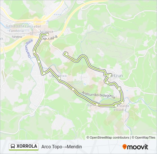 Mapa de XORROLA de autobús