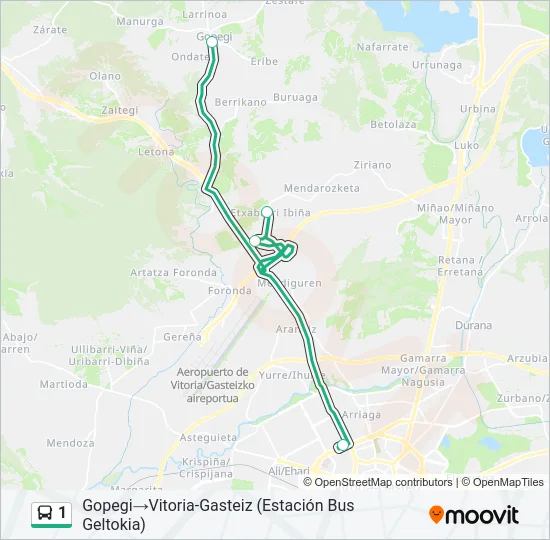 1 Bus Line Map