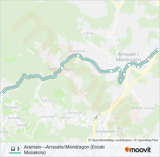 3 Bus Line Map