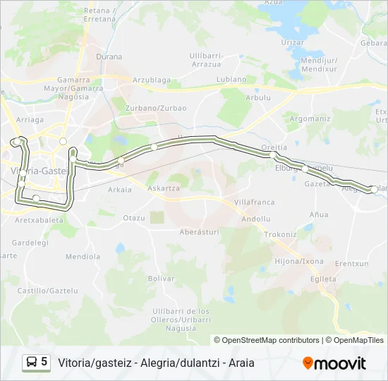 5 Bus Line Map